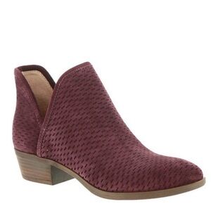 Lucky Brand BALEY Ankle Boots Booties Burgundy Suede Size 9 M